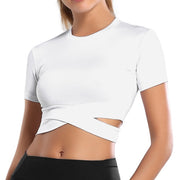 Long Sleeve Running Shirts Sexy Exposed Navel Yoga T-shirts