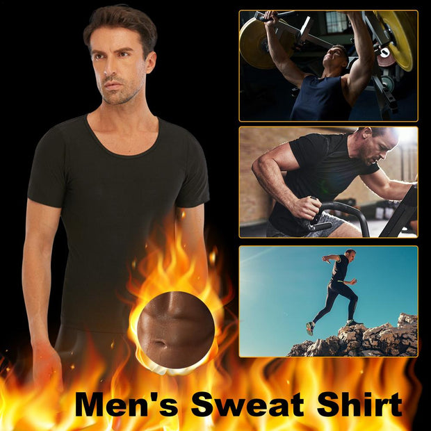 Men's Heat Trapping Shirt Sweat Body Shaper Vest Waist Slimmer